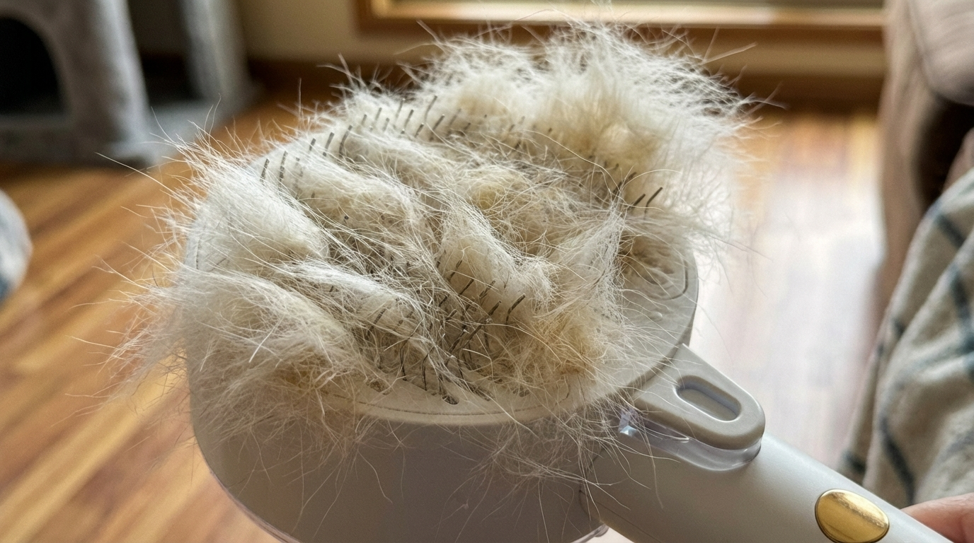 Ilość zebranej sierści po jednej sesji z Puchołapką